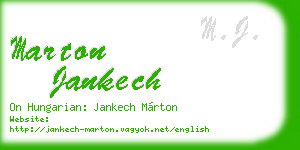 marton jankech business card